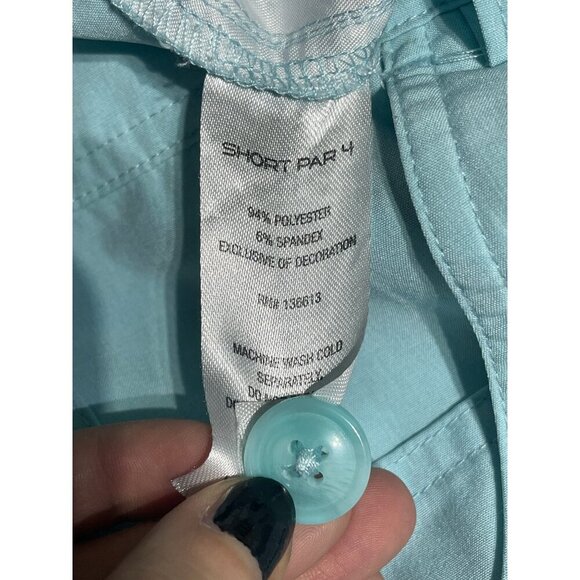 Short Par 4 Men's Men's Chino Shorts Performance Golf Flex Light Blue Size 42 - Picture 4 of 5